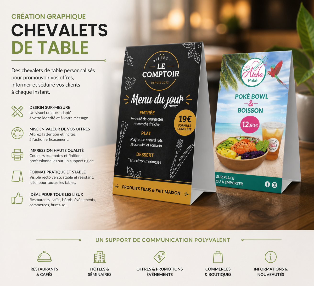 Chevalet de table
